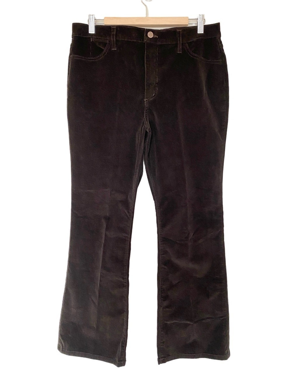 NYDJ Corduroy Barbara Bootcut Pants Dark Brown Sz 14P NWOT